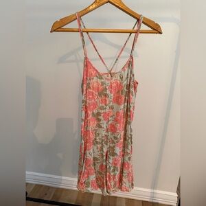 La Hearts Pink and Green Floral Strappy Top